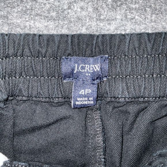 J.CREW Pants Womens Size 4S Black Joggers Pull On Pockets Capri twill - Picture 2 of 12